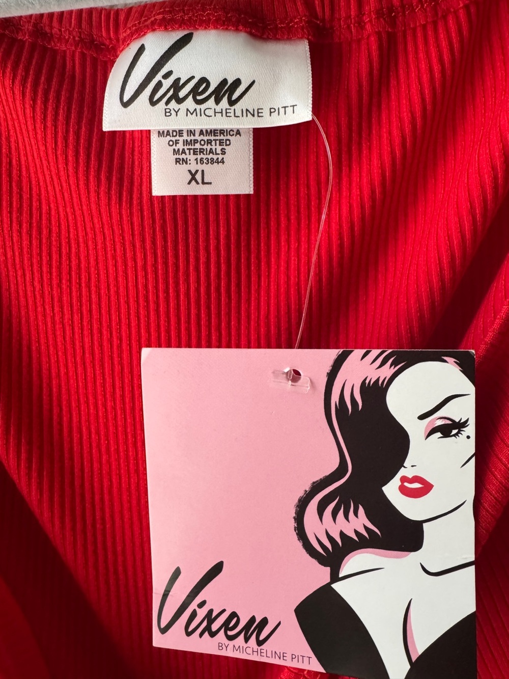 TIE ME UP TOP IN TOMATO RED - VIXEN BY MICHELINE PITT NWT Size XLarge - Picture 3 of 4